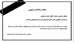 همکار گرامی: جناب آقای احمد ارمغانی 